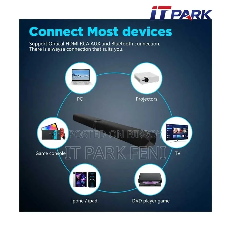 WiWU S1 Black Bluetooth Soundbar Speaker