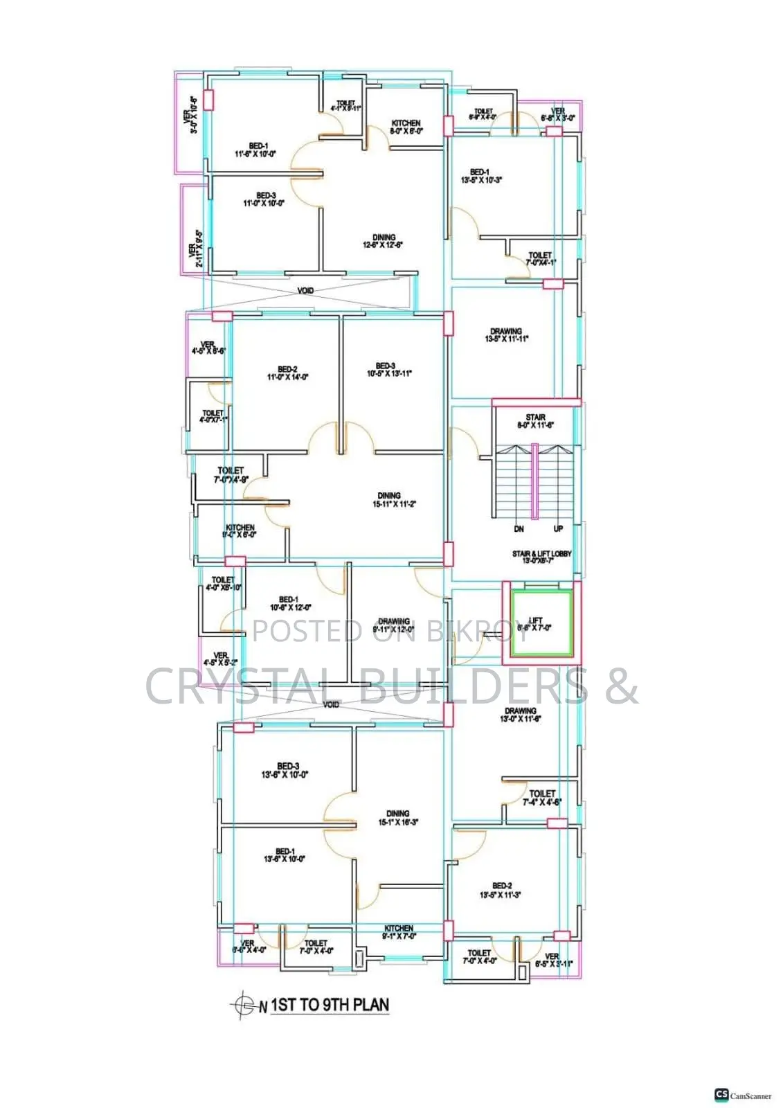 3-Bed + 3-Bath Flat for Sale in Residential Area
