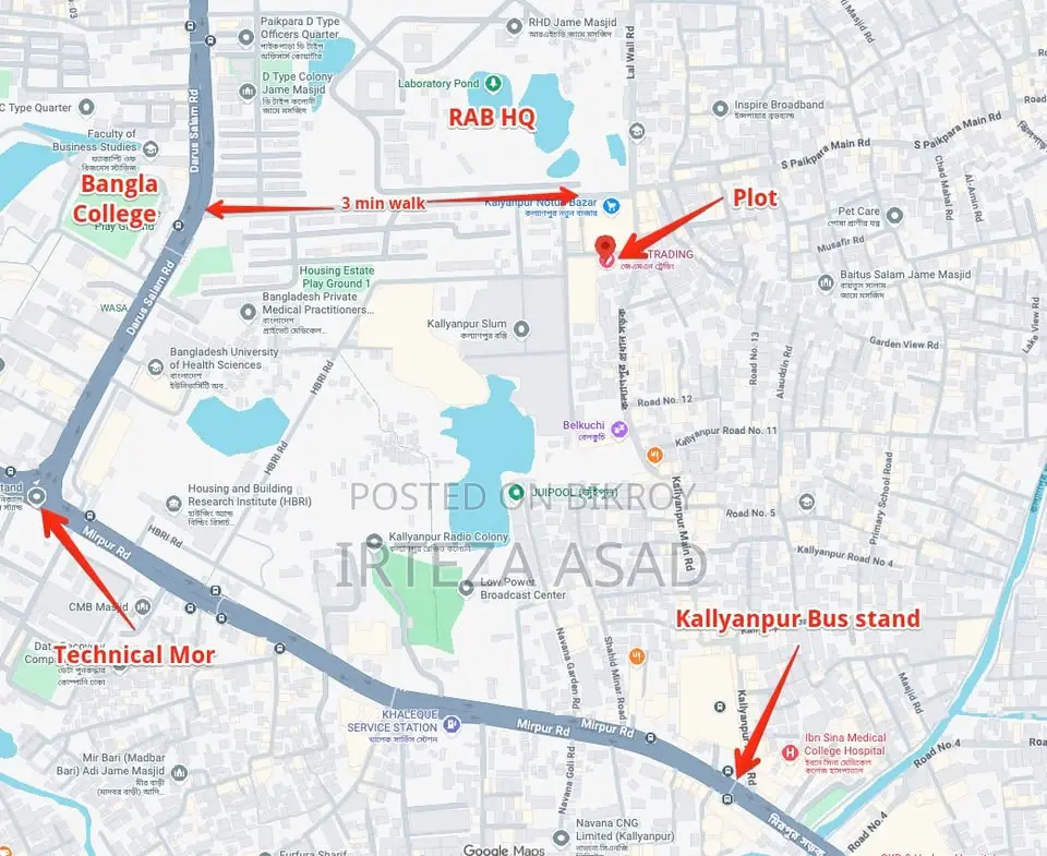 3 Bed, Bath, 1200sqft Apartment in Mirpur 1, Near Main Road