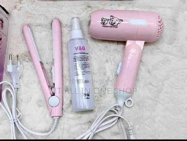 Mini Hair Dryer And Straightener Combo