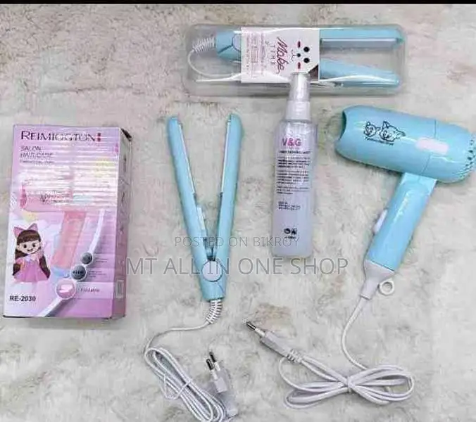 Mini Hair Dryer And Straightener Combo