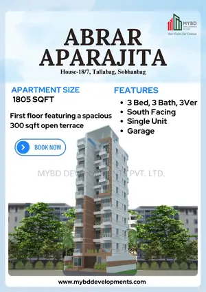 ১৮০৫ Sqft সিঙ্গেল ফ্ল্যাট—ফ্যামিলি লিভিংয়ের স্মার্ট পছন্দ