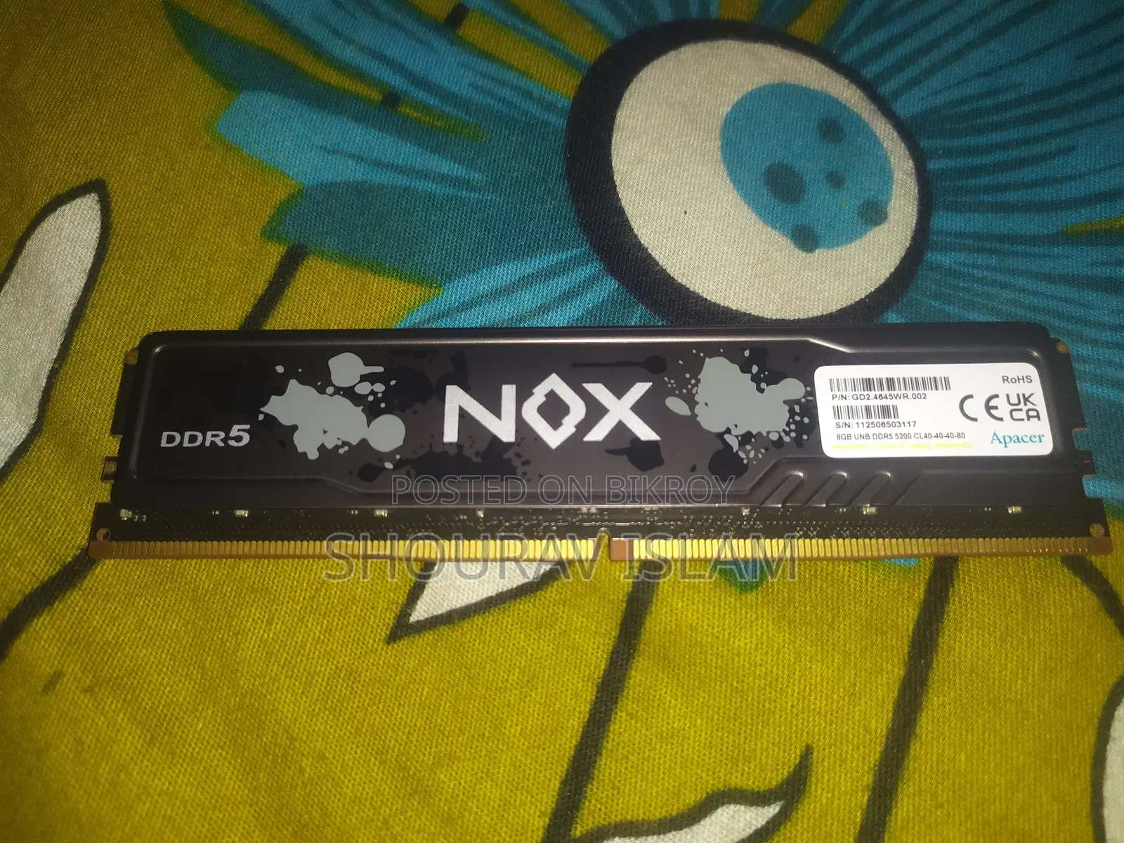 Apacer Nox 8gb ddr5 5200mhz Desktop RAM with Heatsink