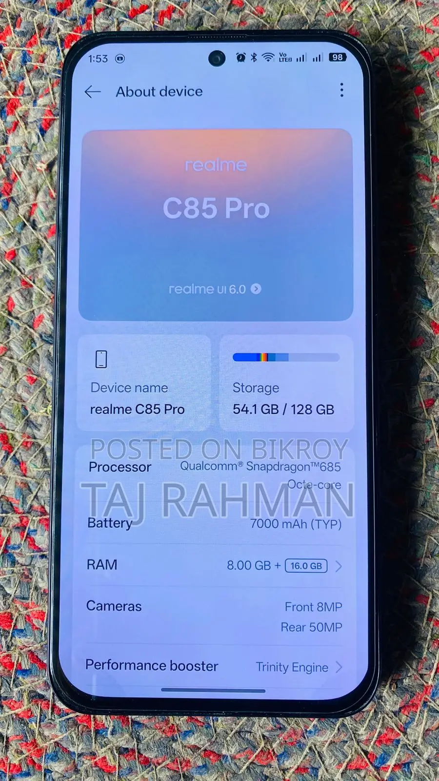 Realme C85 pro (Used)