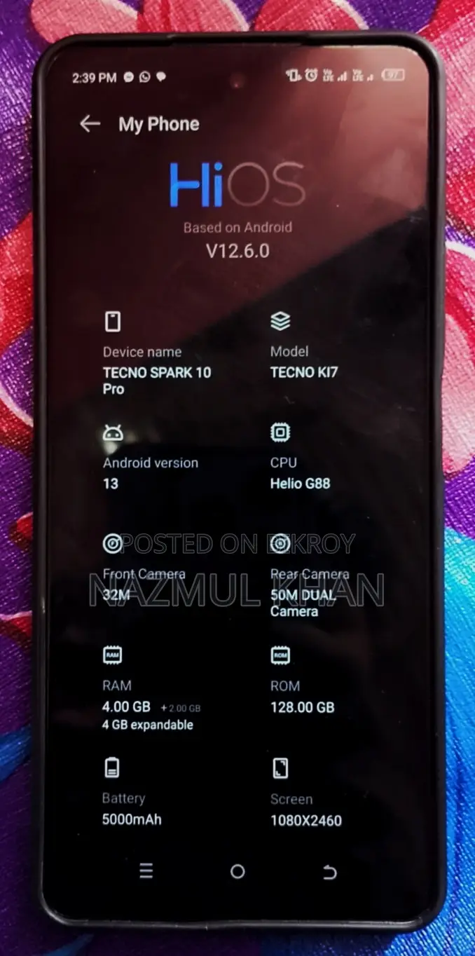 Tecno Spark 10 Pro . (Used)