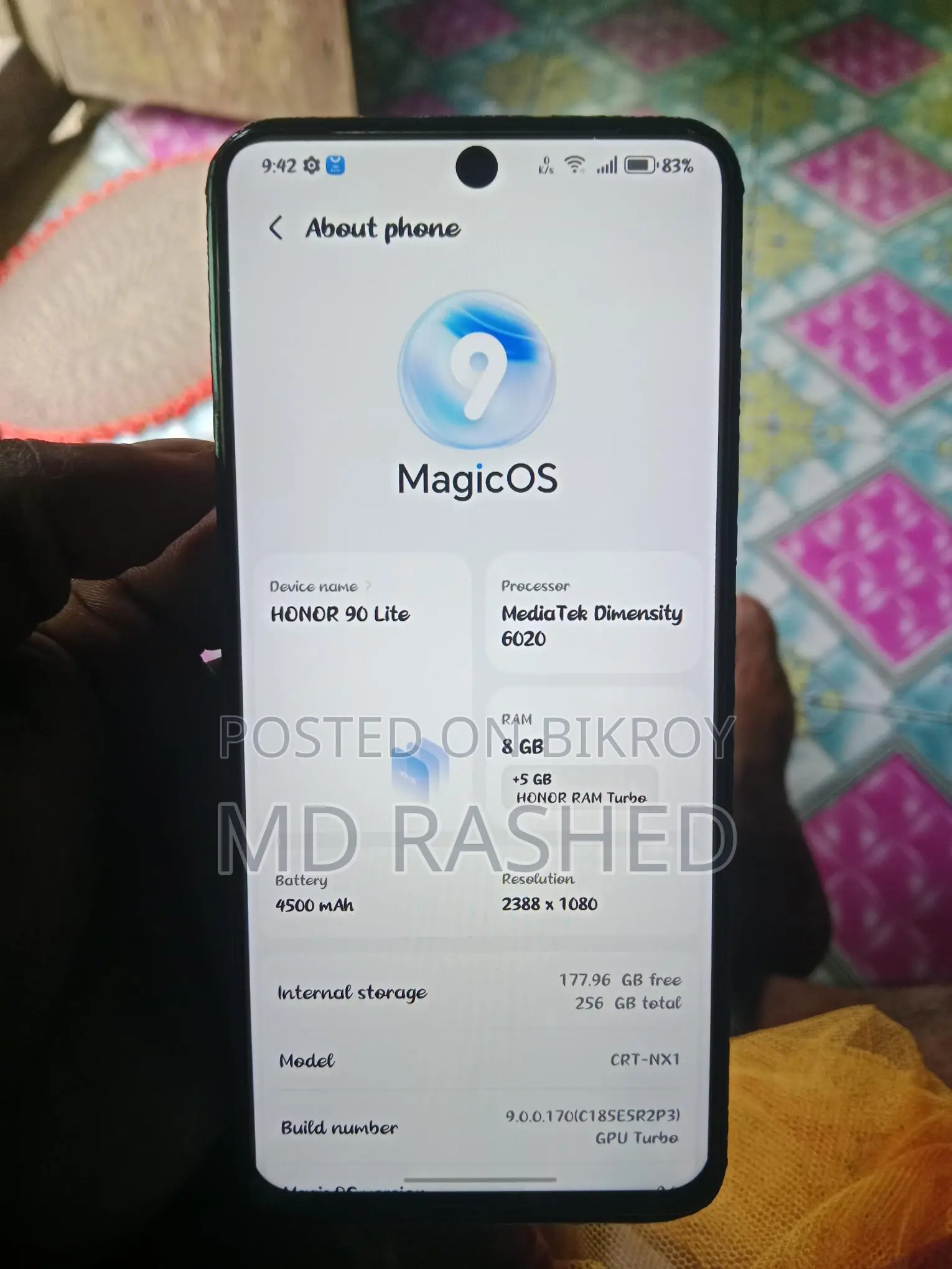 Huawei Honor 90lite 8+5 256 (Used)
