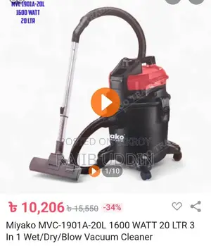 Vacuum Cleaner Sale - New Condition - Model MVC-1901A-20L-1600Watt