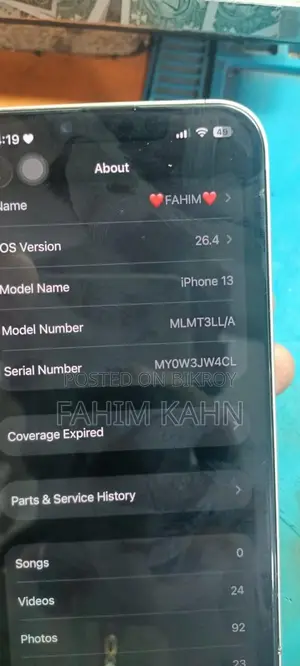 Apple iPhone 13 256 GB Rom box Ase (Used)