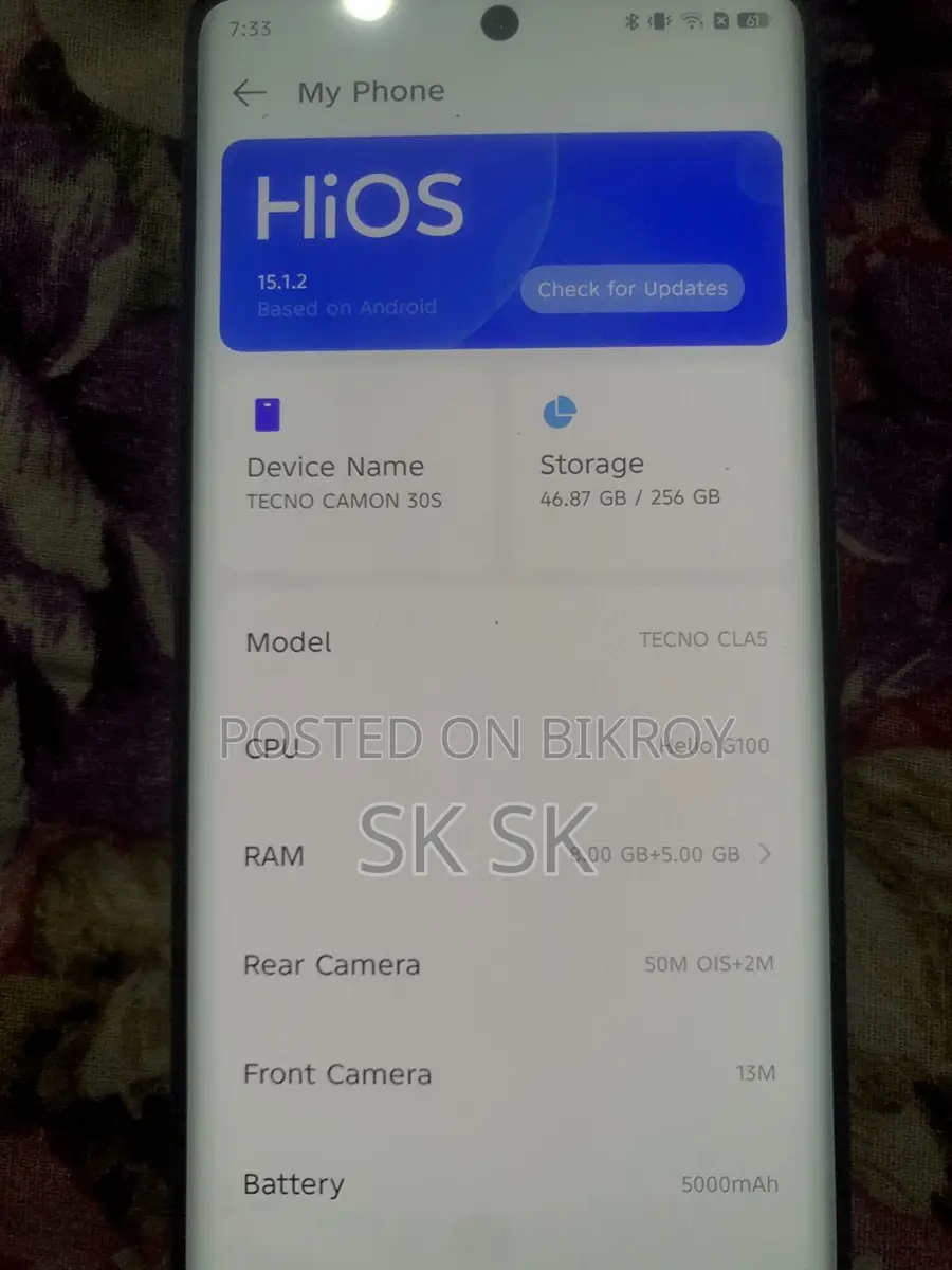 Tecno Camon 30s . (Used)