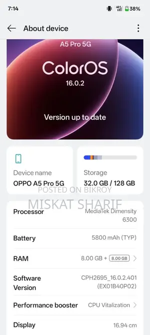 OPPO A5 pro 5G (Used)