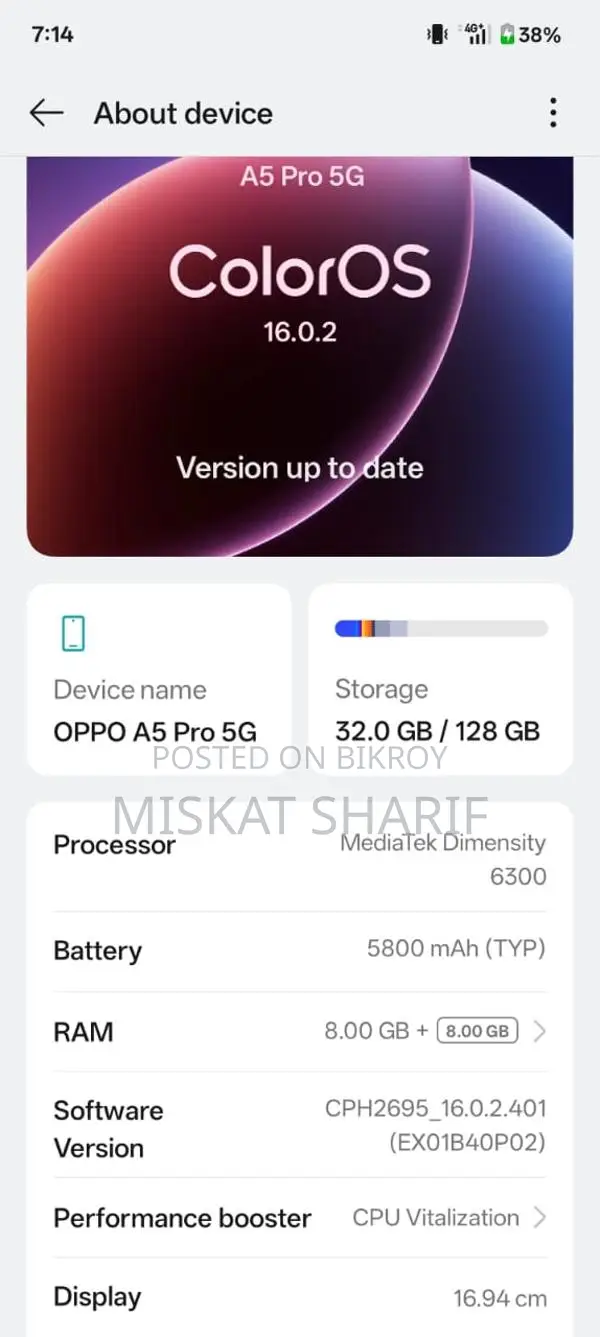OPPO A5 pro 5G (Used)