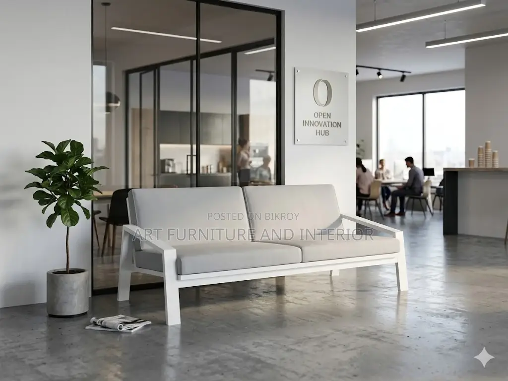 Two Seater Iron Sofa - 05 (Long-Lasting Modern Office Furniture)