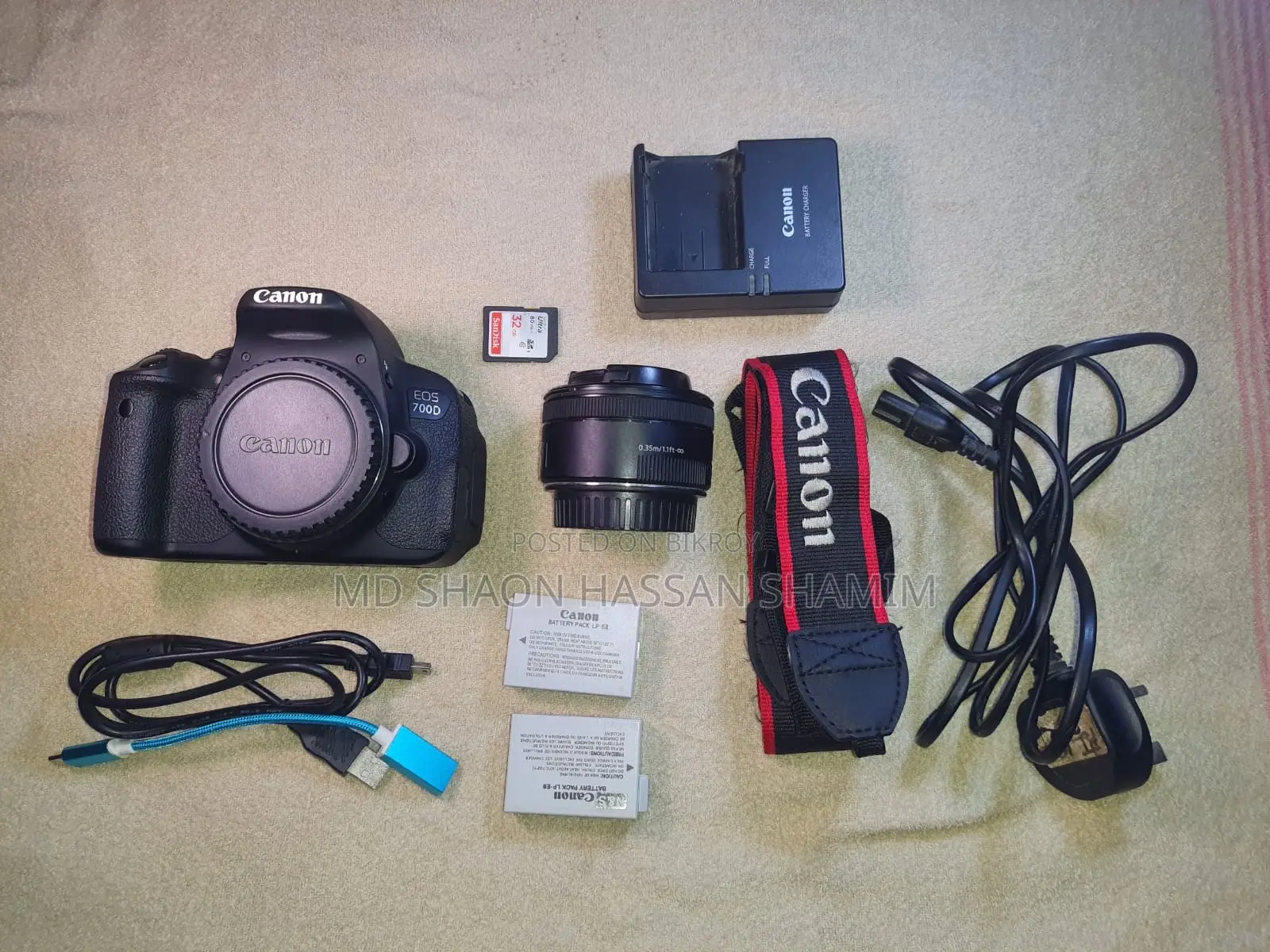 Canon 700D with 50mm prime lens
