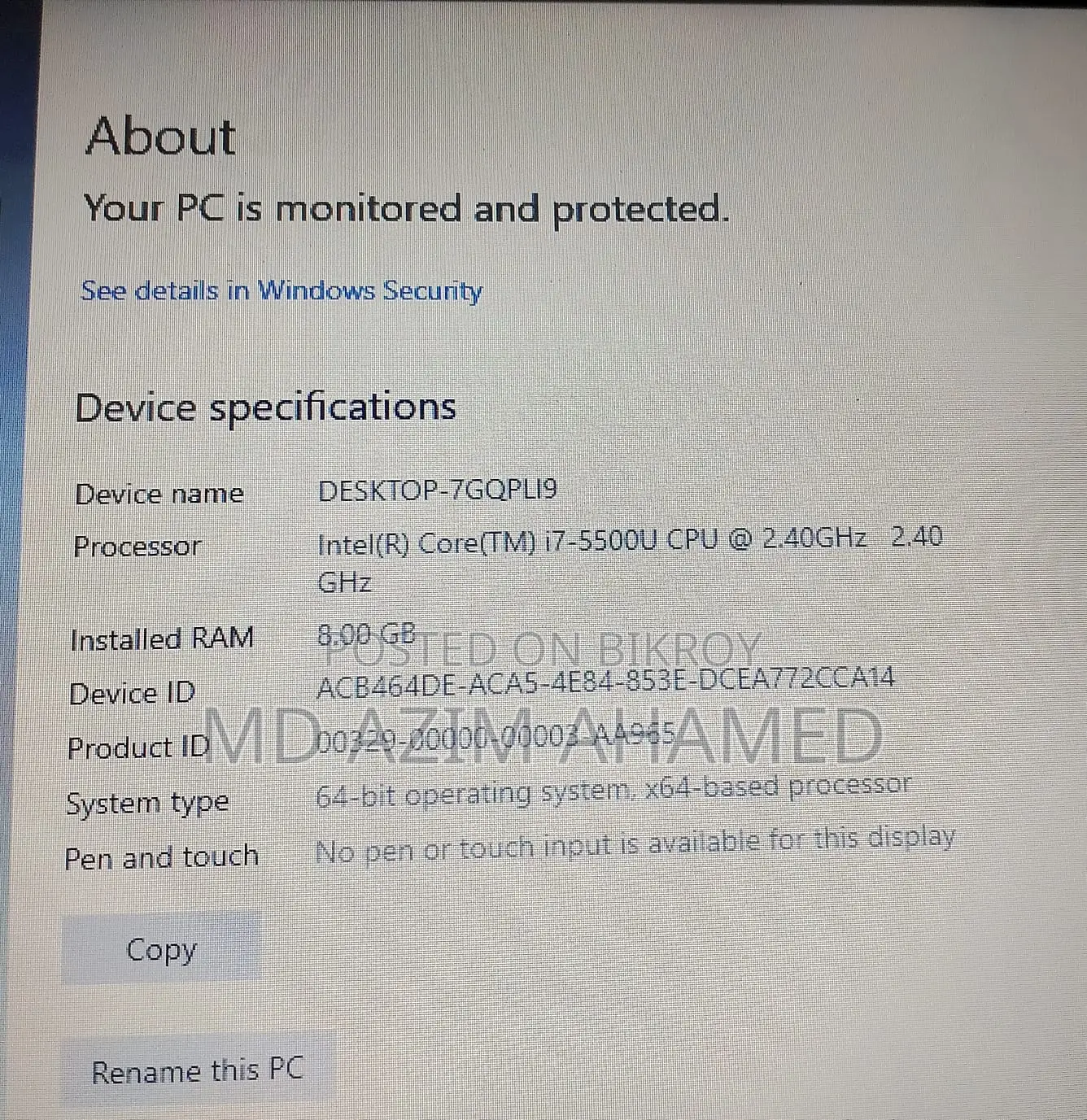 HP Envy Core i7 5th Gen Laptop for Sale