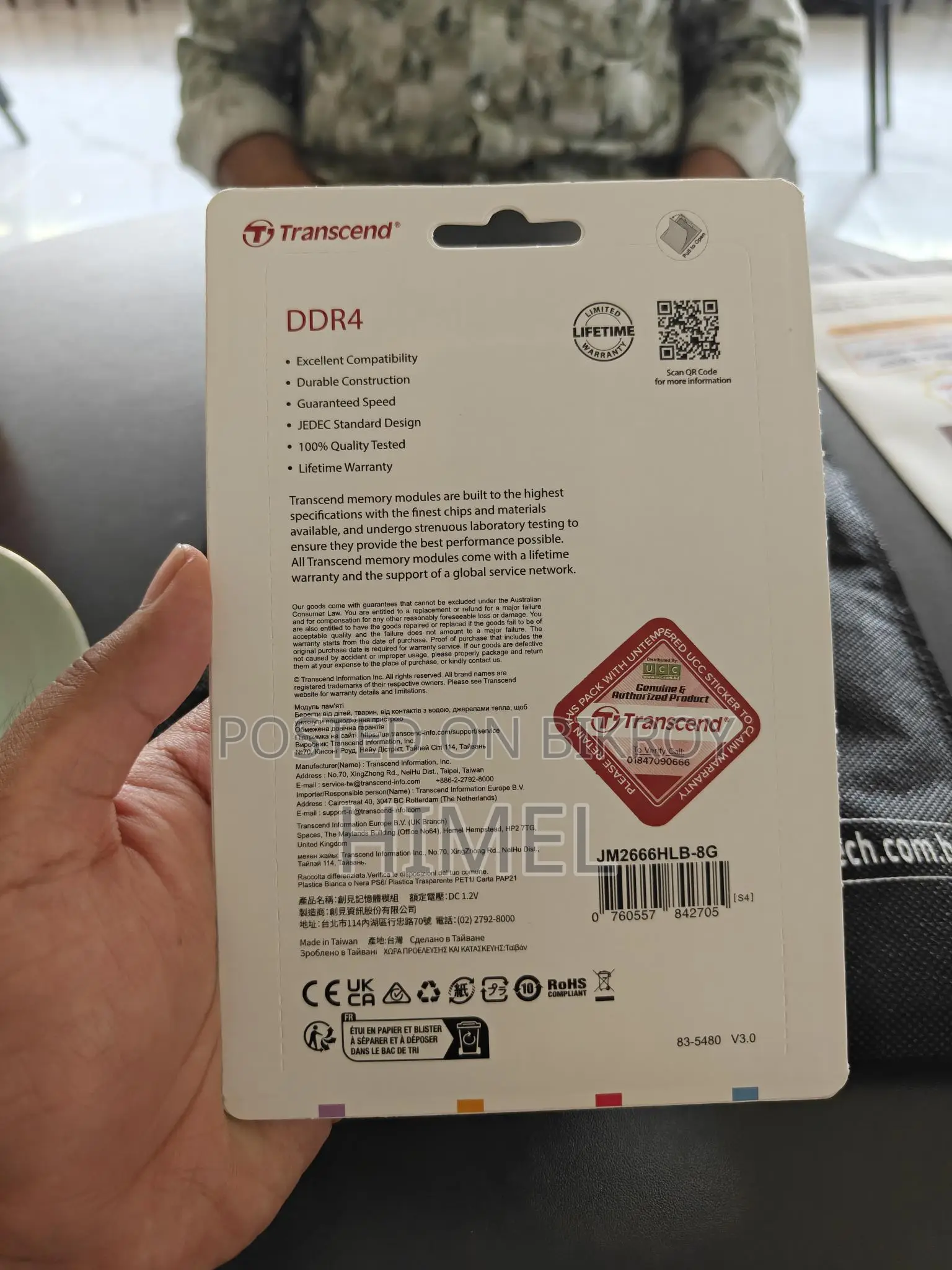 Transcend 8gb Jetram Ddr4 2666mhz