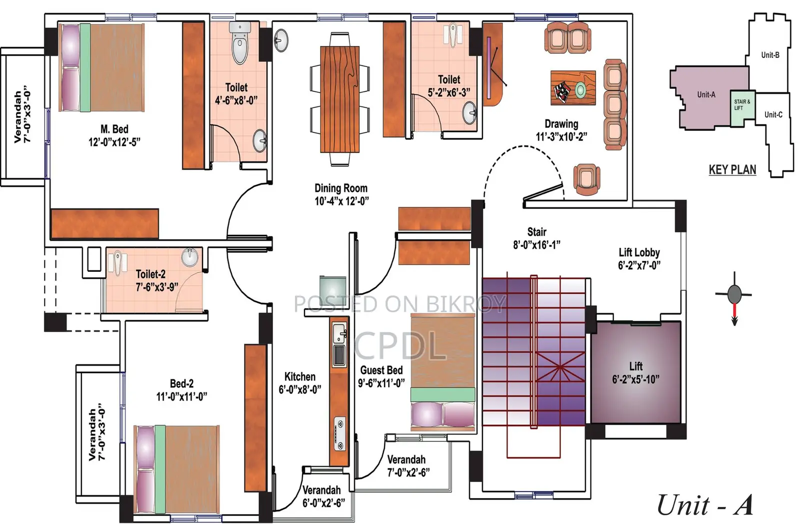 1300 Sft Semi Ready Flat for Sale at Madani Avenue, Baridhara