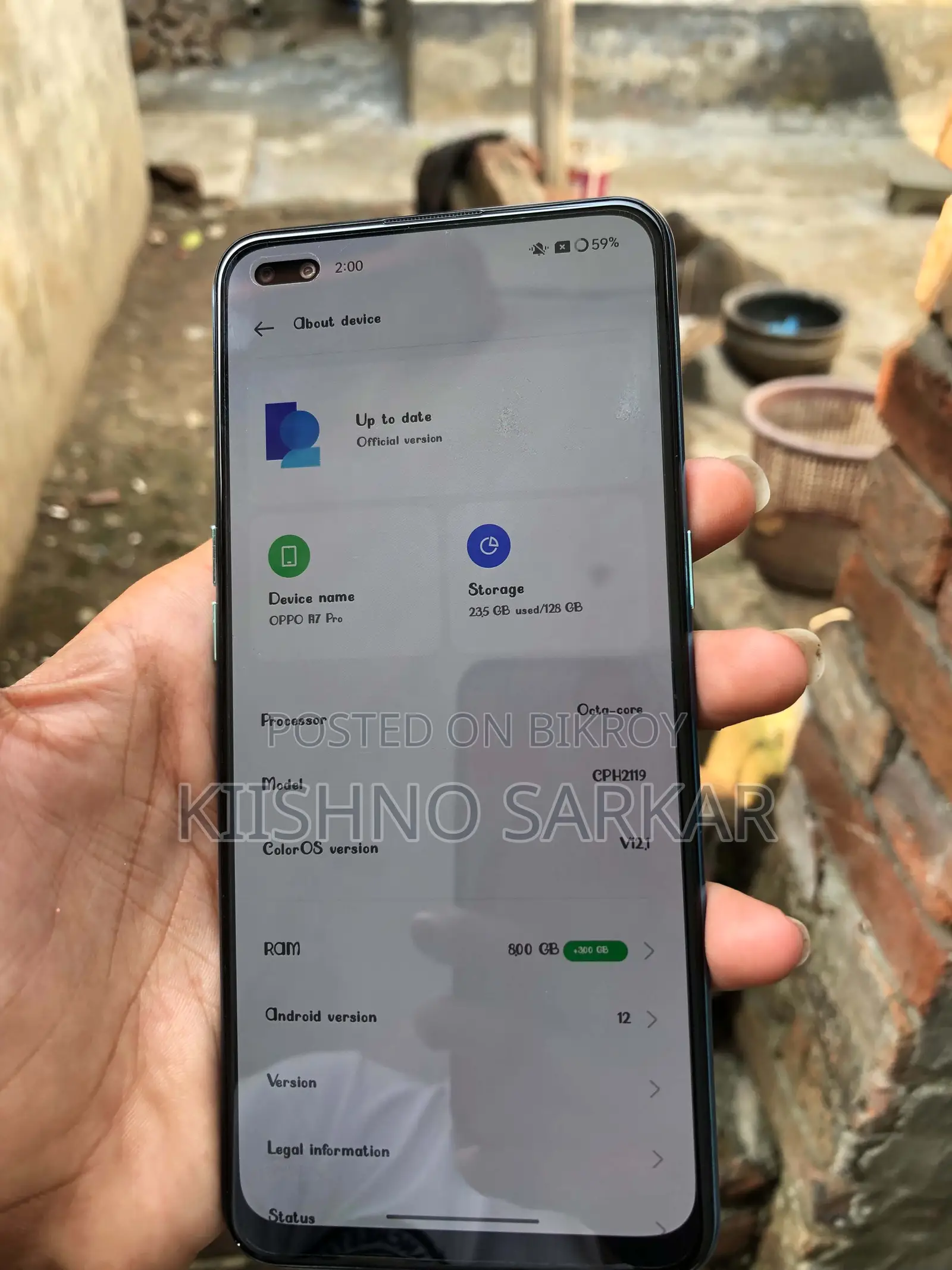 OPPO F17 Pro 8gb +3gb asta/128gb (Used)