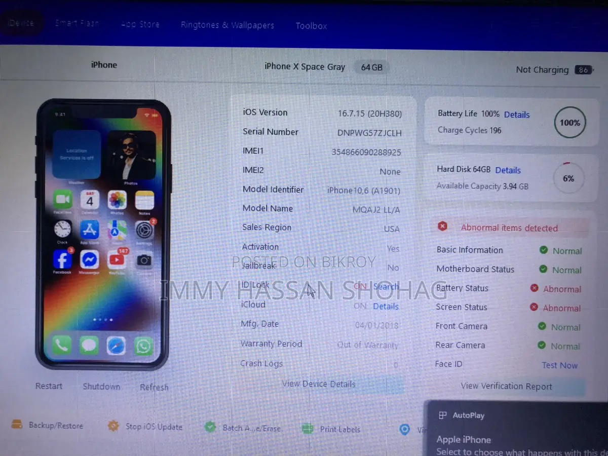 Apple iPhone X 64 GB Black