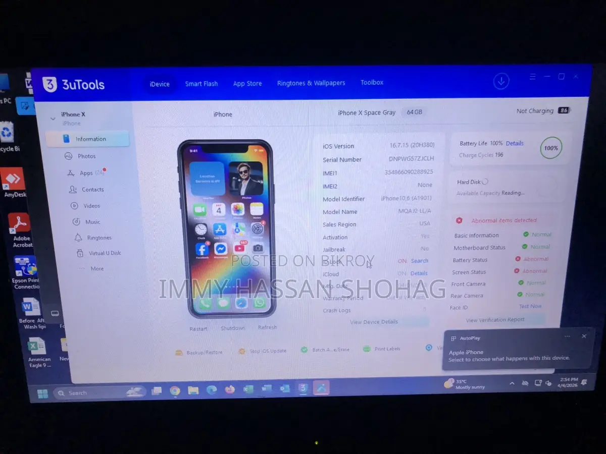 Apple iPhone X 64 GB Black