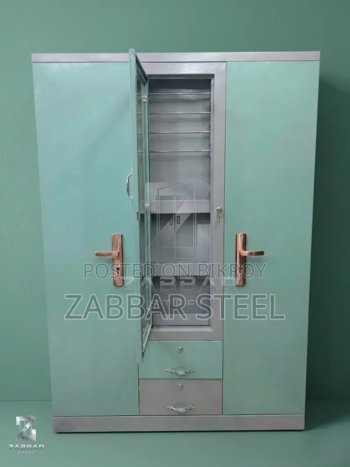জাব্বার স্টিল ৩ দরজার আলমারি | 3 Door Almirah—মজবুত, সুন্দর
