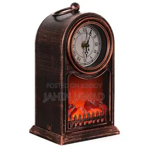 Home Led Fireplace Decorative Flame Light with Clock