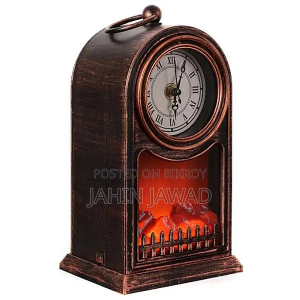 Home Led Fireplace Decorative Flame Light with Clock