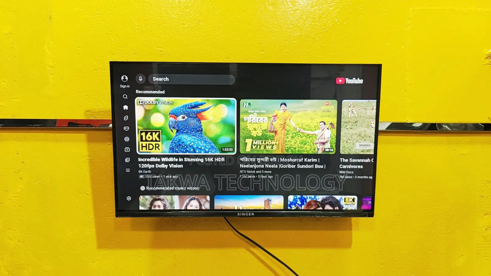 SINGER-32" INCHE ANDROID GOOGLE FRAMLESS VOICE CONTROL TV