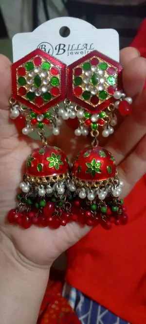 Bilal jewels brand Meenakari Kundan multicolor big jhumka