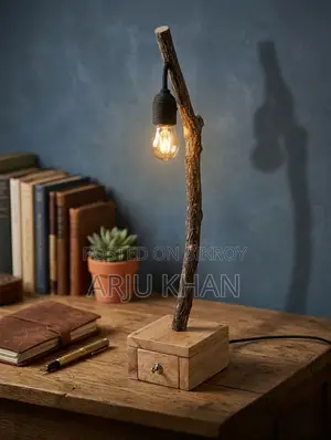 ভিনটেজ হ্যান্ডমেড কাঠের ল্যাম্প