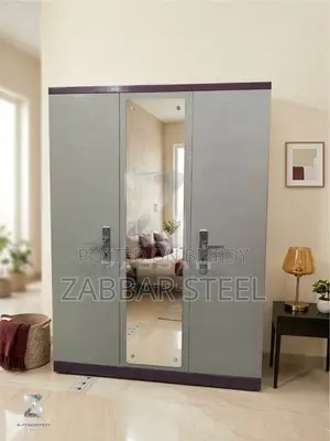 Zabbar Steel Modern 3-Door Premium Almirah — Stylish Design