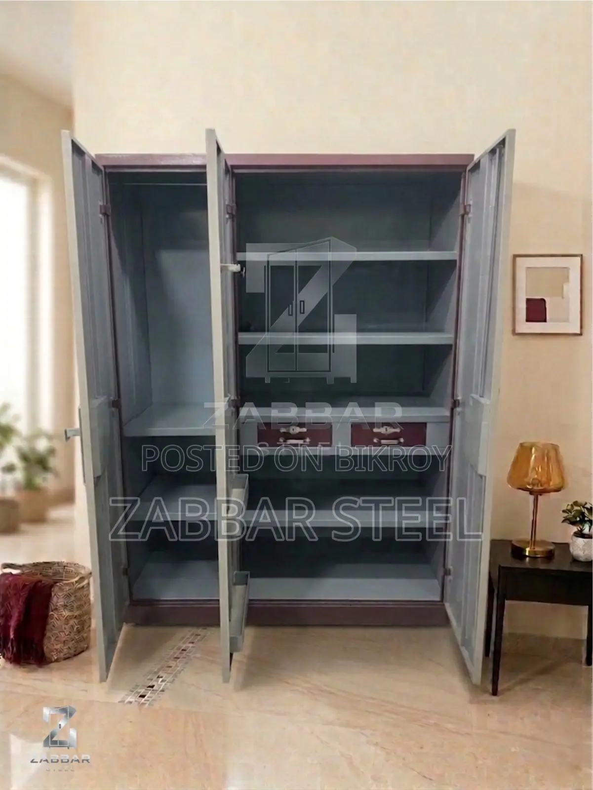 Zabbar Steel-এর Modern 3-Door Premium Almirah — Stylish Design