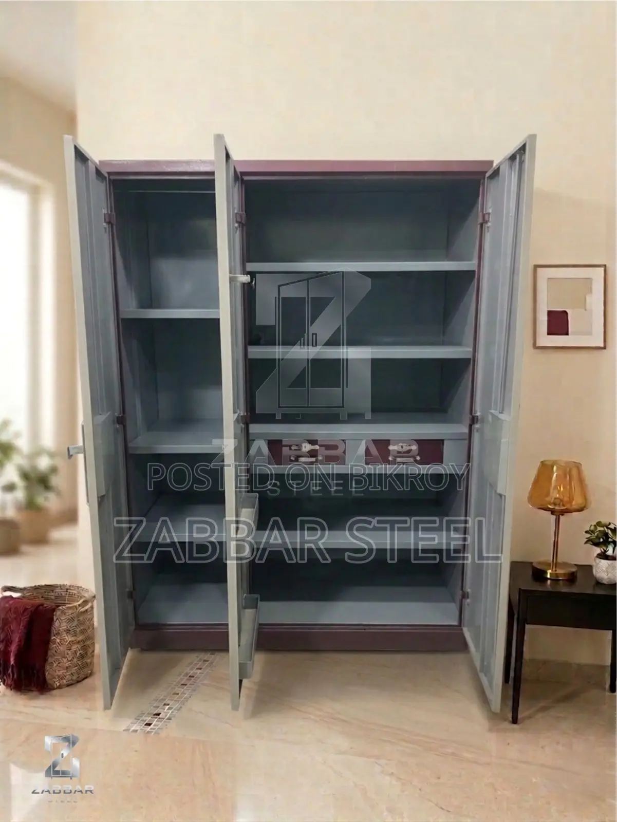 Zabbar Steel-এর Modern 3-Door Premium Almirah — Stylish Design