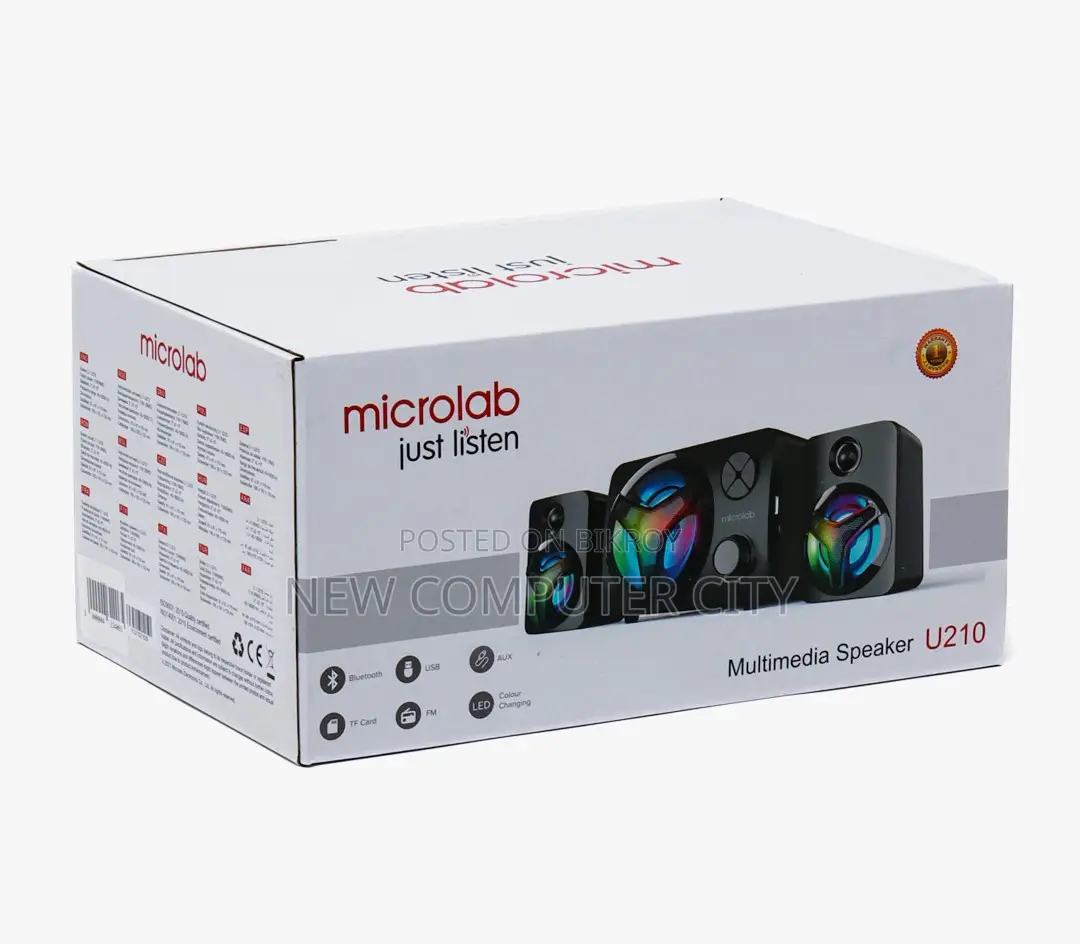 Microlab U210 USB 2:1 LED Bluetooth Speaker Black