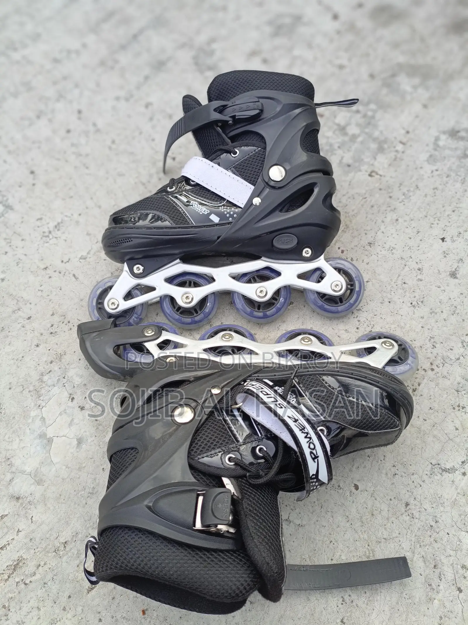 Inline Roller Skates Shoes Black Color - Sports & Fitness