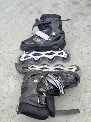 Inline Roller Skates Shoes Black Color - Sports & Fitness