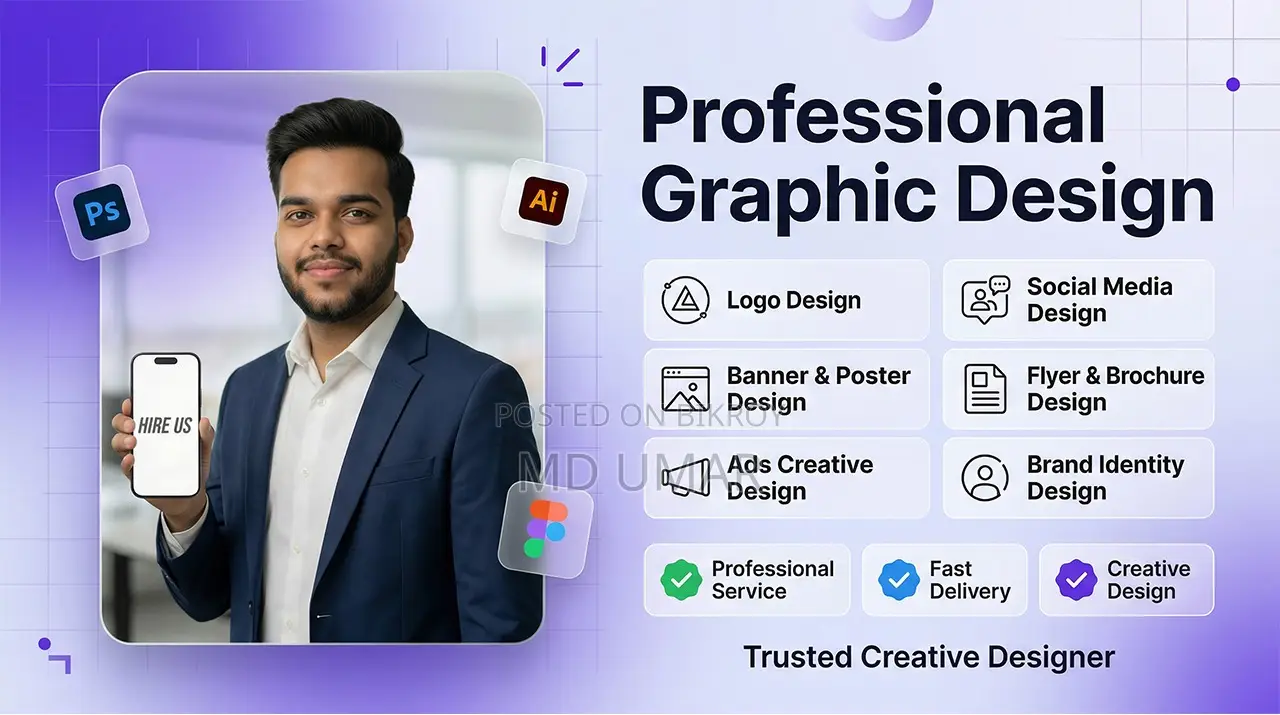Professional Graphic Design Service | Logo, Banner & Social Media