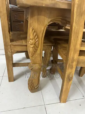 Chittagong Teak Wood Victoria Dining Set with 6 Chairs