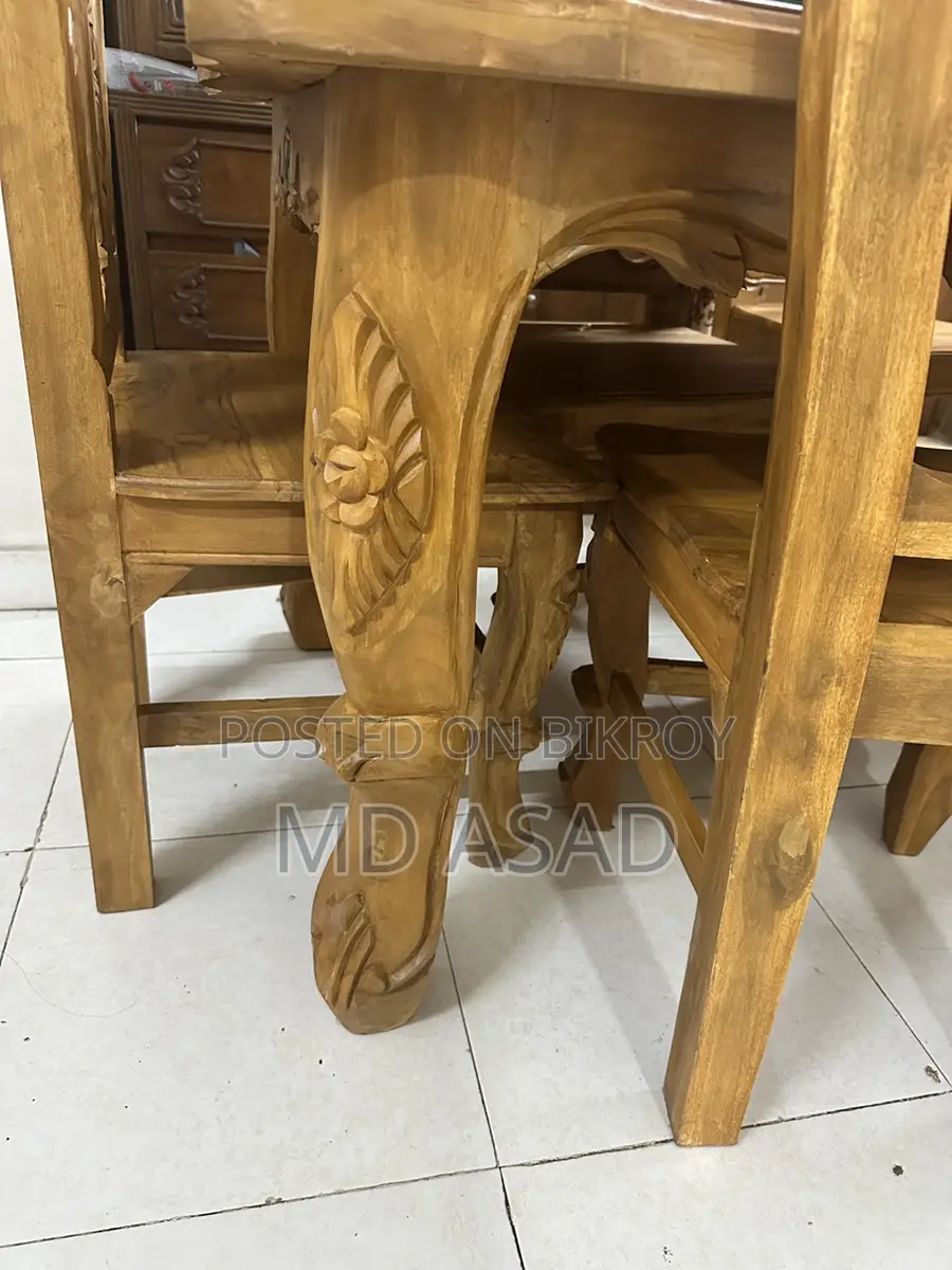 Chittagong Teak Wood Victoria Dining Set with 6 Chairs