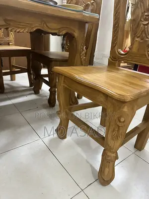 Chittagong Teak Wood Victoria Dining Set with 6 Chairs