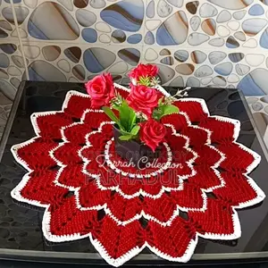 Crochet Summer Yern 18"inc Round Doily/plate Mat One Piece