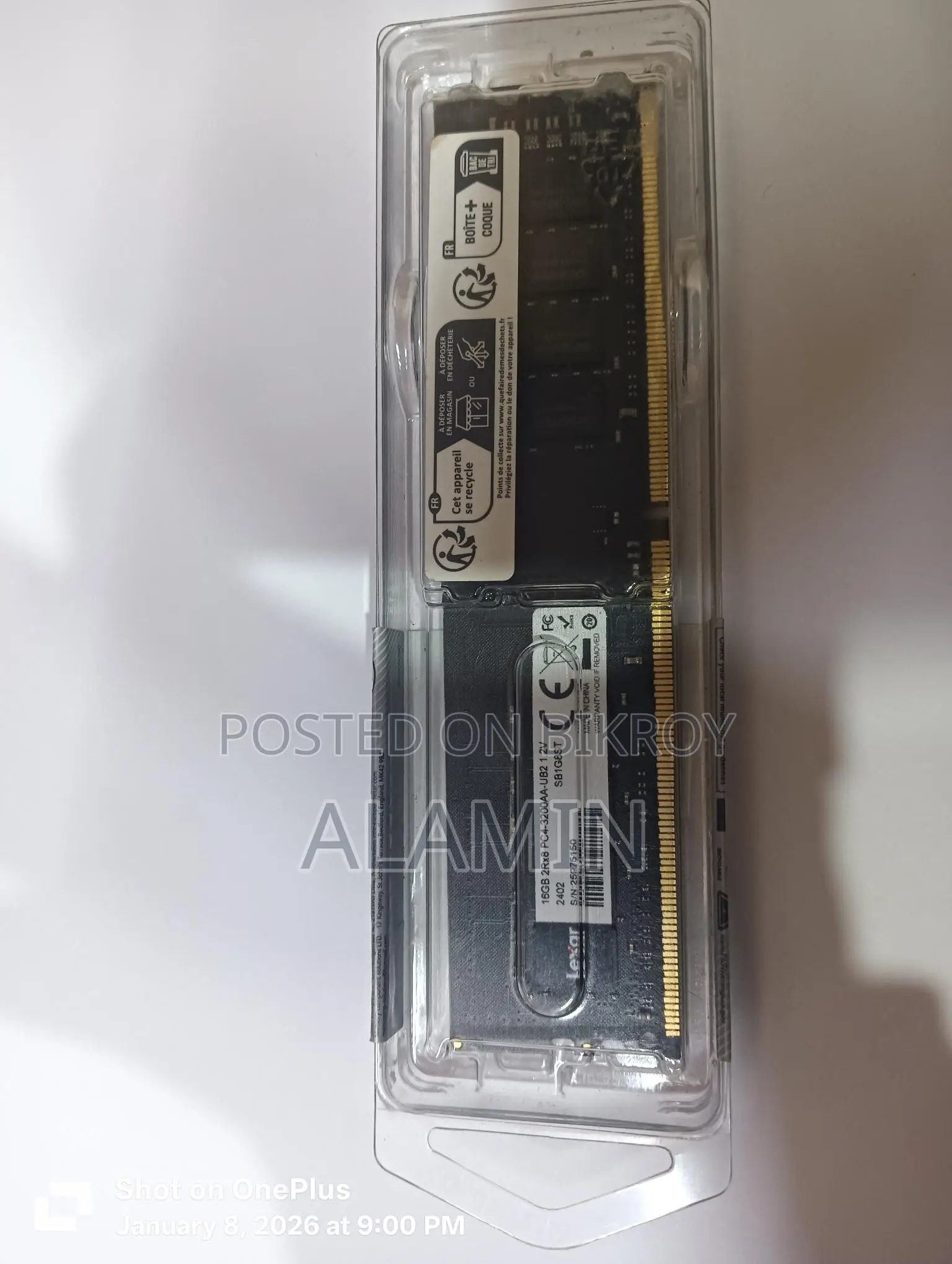 DDR4 16Gb Ram Lexar