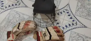 Cricket Helmet, Gloves, and Bag for Sale