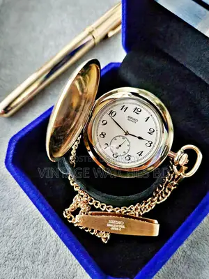 1990's SEIKO Pocket Watch Gold Plated JAPAN