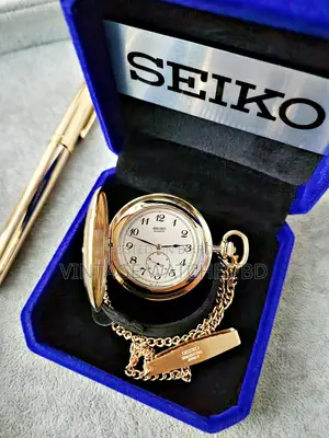 1990's SEIKO Pocket Watch Gold Plated JAPAN
