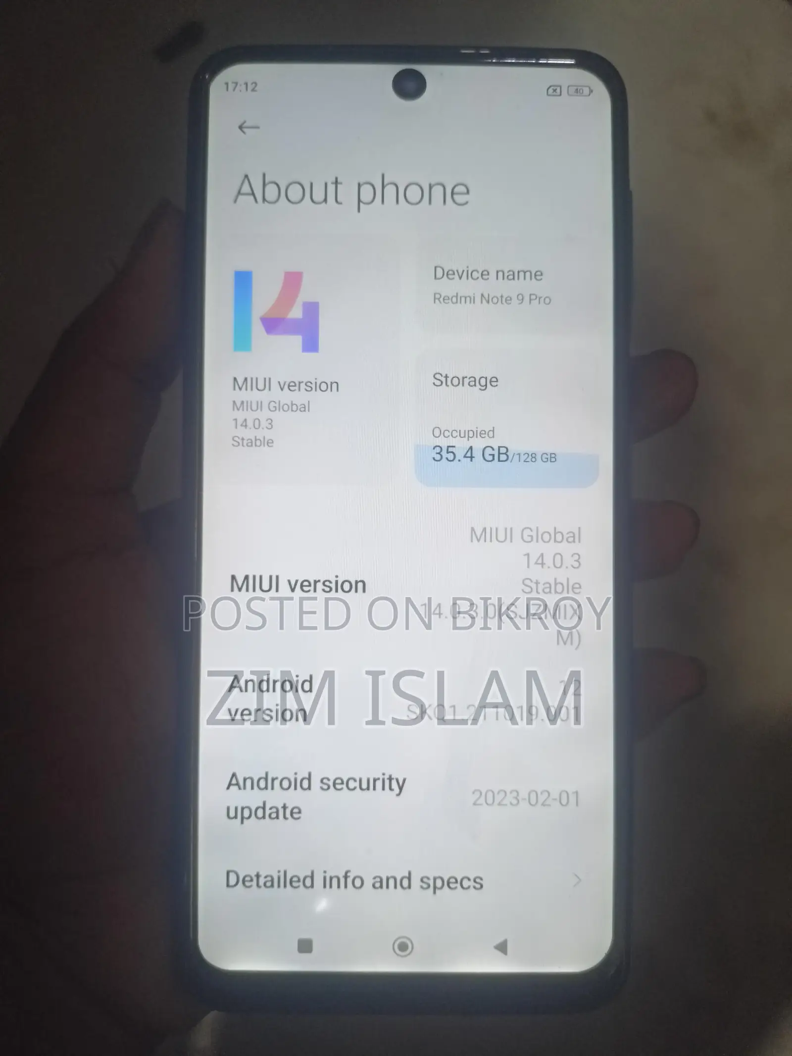 Xiaomi Redmi Note 9 Pro Original (Used)