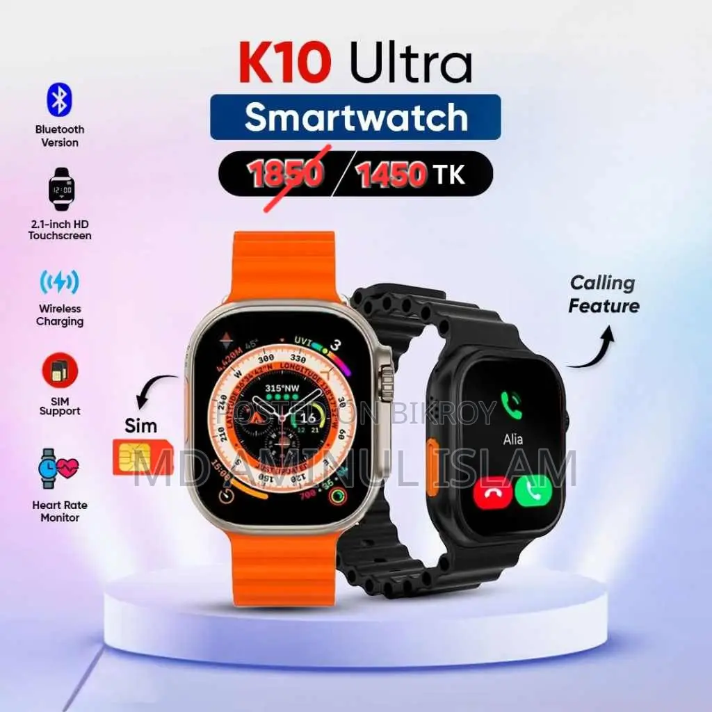 K 10 Ultra Sim Supported Smart Watch