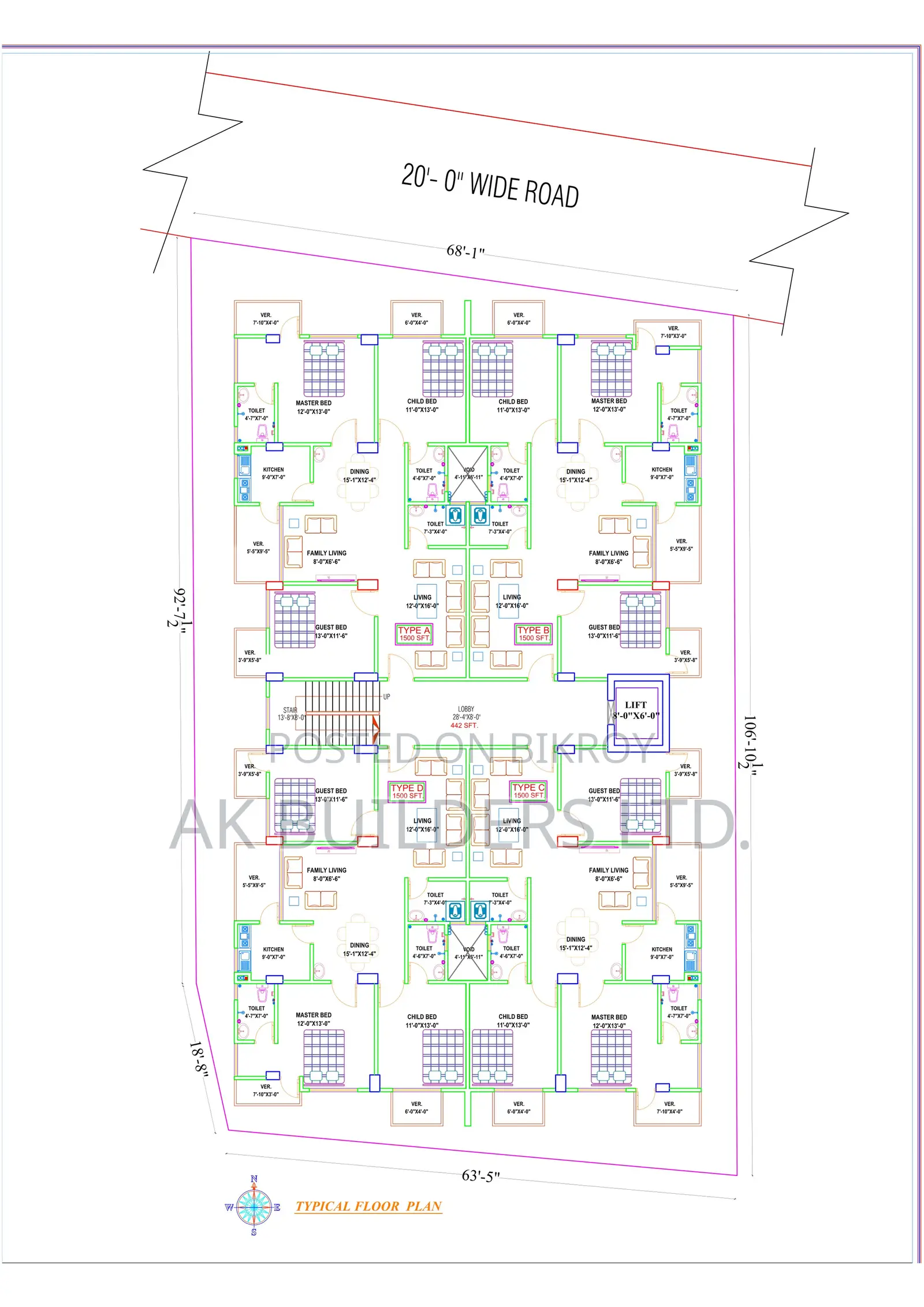 3-Bedroom Apartment in AK Ruposhi Bangla, Mirpur for Sale