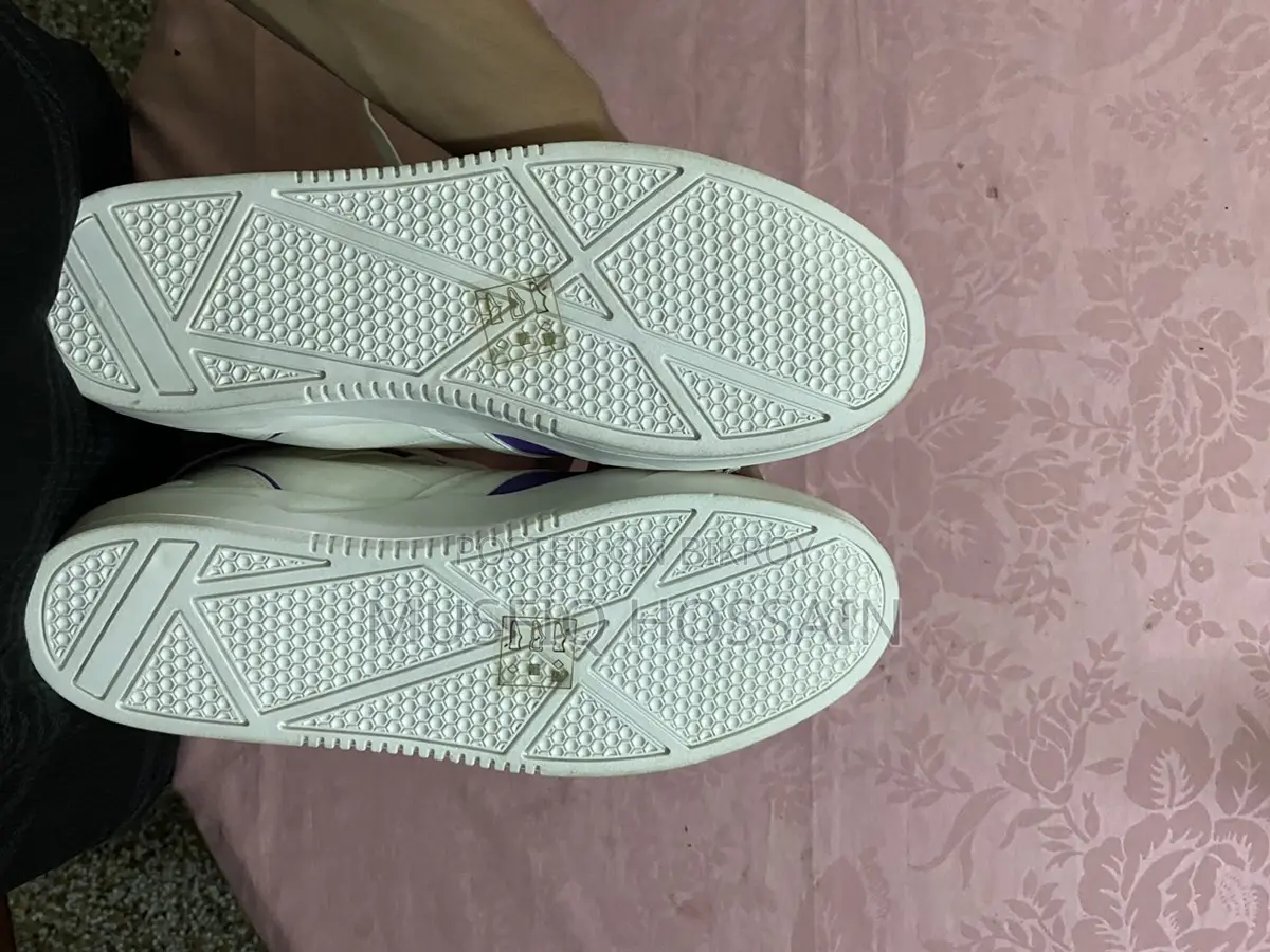 Men's High-top Sneakers Purple And White.