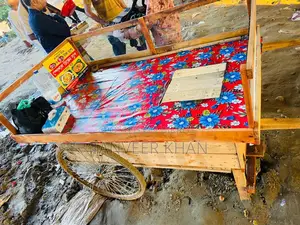 দুইচুলা বিশিষ্ট সুপ/ হালিম/ চটপটি বিক্রির কাঠের বানানো ফুড কার্ট