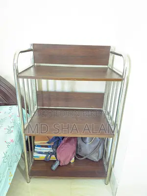 ৩-তলা কাঠ ও স্টিলের শেলফ বিক্রয় হবে